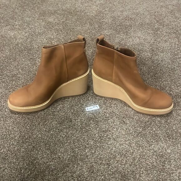 Toms Tan Wedge Heeled Boots 6.5 - Picture 4 of 9